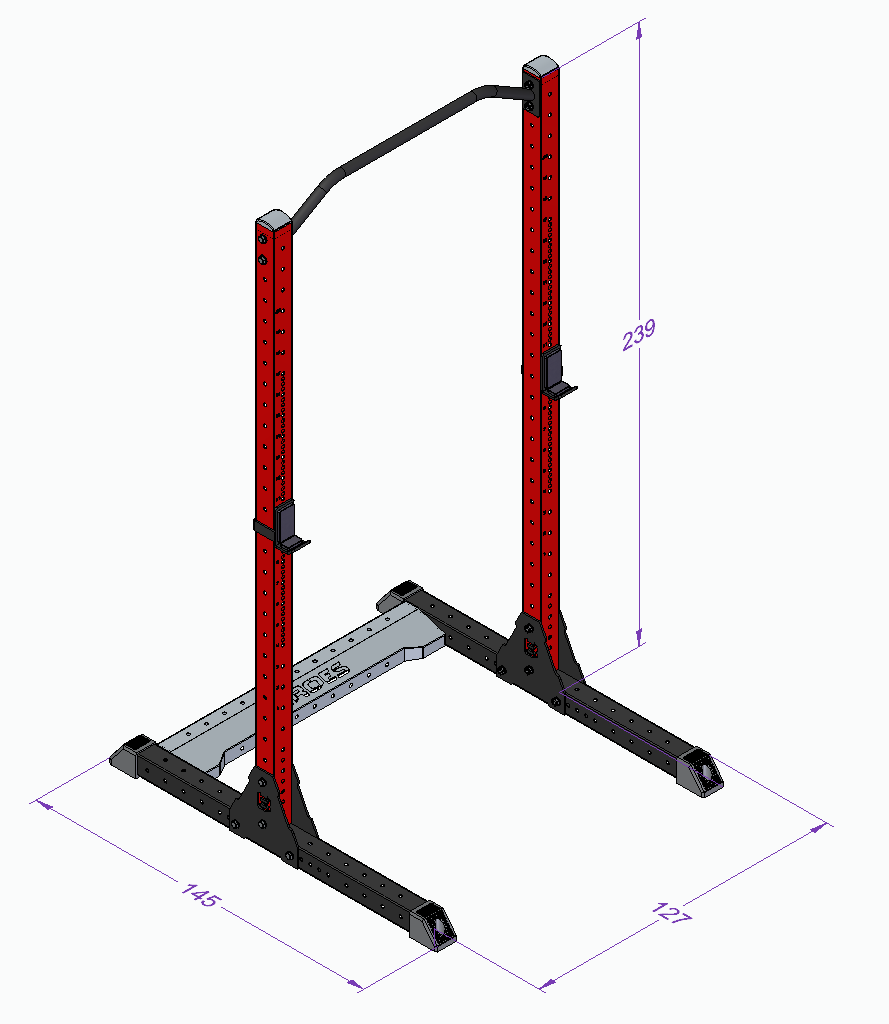 squat rack ne001 - medidas